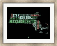 Framed Massachusetts Word Cloud 1