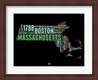 Framed Massachusetts Word Cloud 1