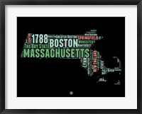 Framed Massachusetts Word Cloud 1