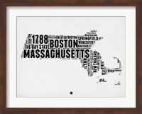 Framed Massachusetts Word Cloud 2