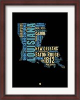 Framed Louisiana Word Cloud 1