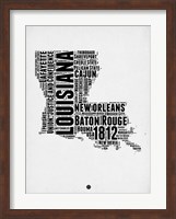 Framed Louisiana Word Cloud 2