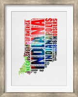 Framed Indiana Watercolor Word Cloud
