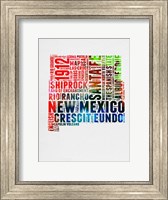 Framed New Mexico Watercolor Word Cloud