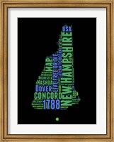 Framed New Hampshire Word Cloud 1