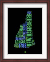 Framed New Hampshire Word Cloud 1