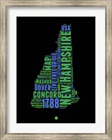 Framed New Hampshire Word Cloud 1