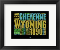 Framed Wyoming Word Cloud 1