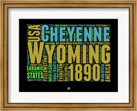 Framed Wyoming Word Cloud 1