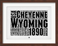 Framed Wyoming Word Cloud 2