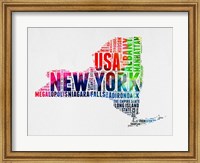 Framed New York Watercolor Word Cloud