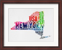 Framed New York Watercolor Word Cloud