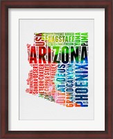 Framed Arizona Watercolor Word Cloud