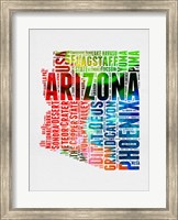 Framed Arizona Watercolor Word Cloud