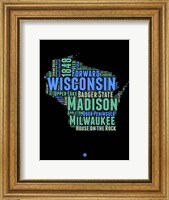 Framed Wisconsin Word Cloud 1