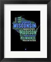 Framed Wisconsin Word Cloud 1