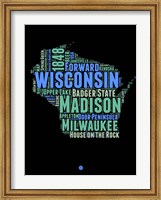Framed Wisconsin Word Cloud 1