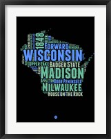 Framed Wisconsin Word Cloud 1