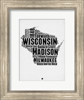 Framed Wisconsin Word Cloud 2