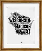 Framed Wisconsin Word Cloud 2