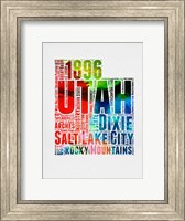 Framed Utah Watercolor Word Cloud