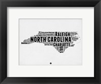 Framed North Carolina Word Cloud 2