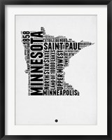 Framed Minnesota Word Cloud 2