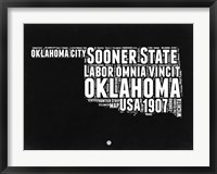 Framed Oklahoma Black and White Map