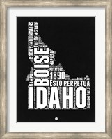 Framed Idaho Black and White Map