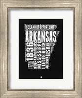 Framed Arkansas Black and White Map