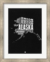 Framed Alaska Black and White Map
