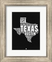 Framed Texas Black and White Map