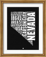 Framed Nevada Black and White Map