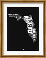 Framed Florida Black and White Map