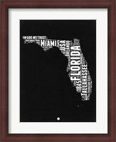 Framed Florida Black and White Map