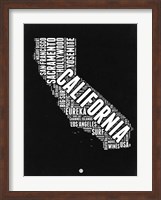 Framed California Black and White Map