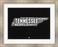 Framed Tennessee Black and White Map