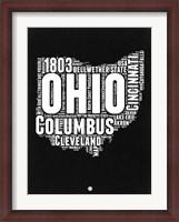 Framed Ohio Black and White Map