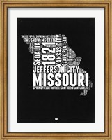 Framed Missouri Black and White Map
