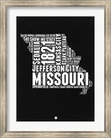 Framed Missouri Black and White Map