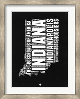 Framed Indiana Black and White Map