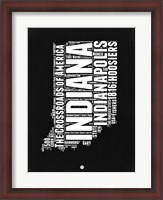 Framed Indiana Black and White Map