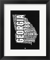 Framed Georgia Black and White Map
