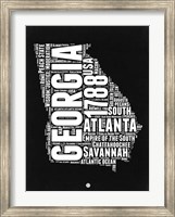 Framed Georgia Black and White Map