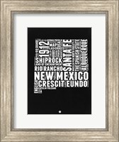 Framed New Mexico Black and White Map
