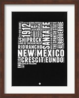 Framed New Mexico Black and White Map