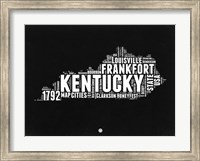 Framed Kentucky Black and White Map