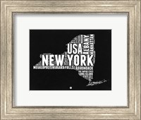 Framed New York Black and White Map