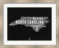 Framed North Carolina Black and White Map