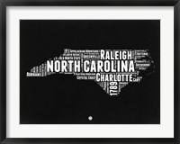 Framed North Carolina Black and White Map
